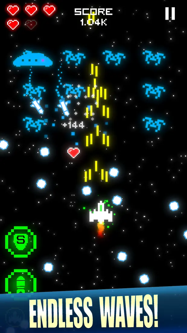 Στιγμιότυπο από το Arcadium - Space Shooter με pixel art διαστημική σκηνή