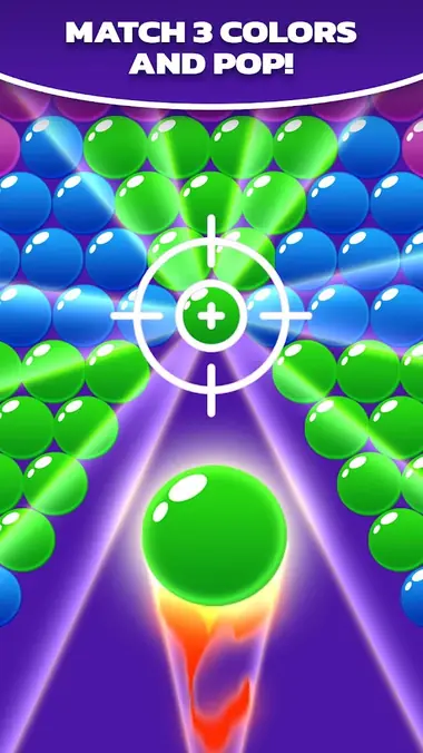 Επίπεδο με χρωματιστές φυσαλίδες στο Bubble Shooter Pro Pop Puzzle