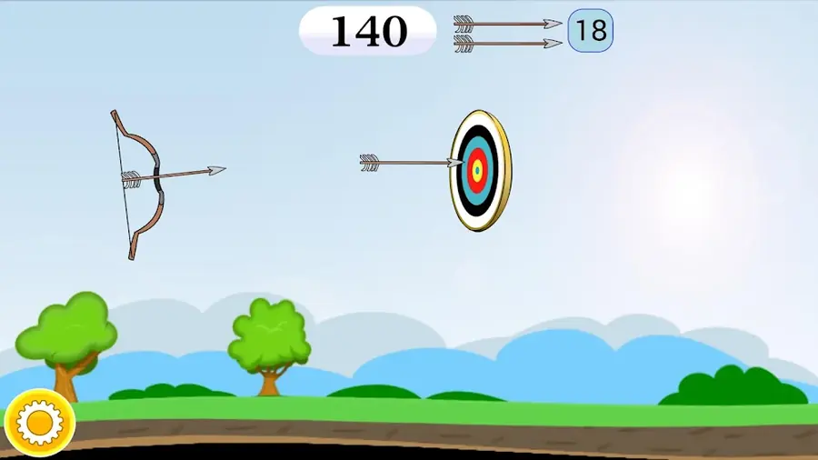 Στιγμιότυπο από το Target Archery με τόξο και ομόκεντρο στόχο